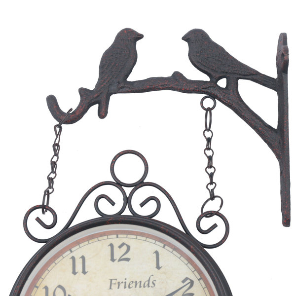 Red Barrel Studio® 16.92"H Retro Hanging Wall Clock Double Sided Home